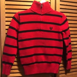 Chaps Red & Black Mock Turtleneck Sweater